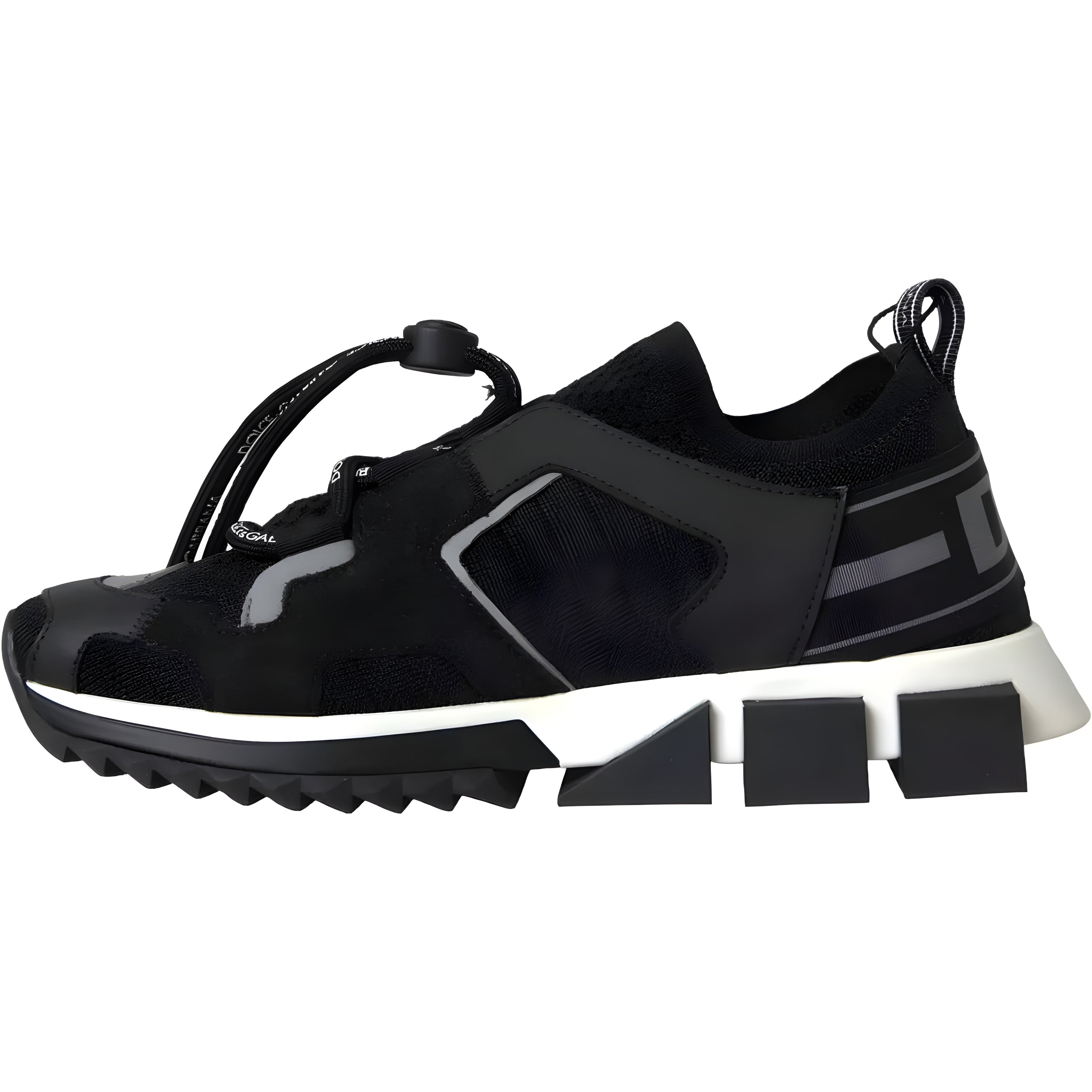 Dolce & Gabbana Black White Logo Sorrento Sneakers