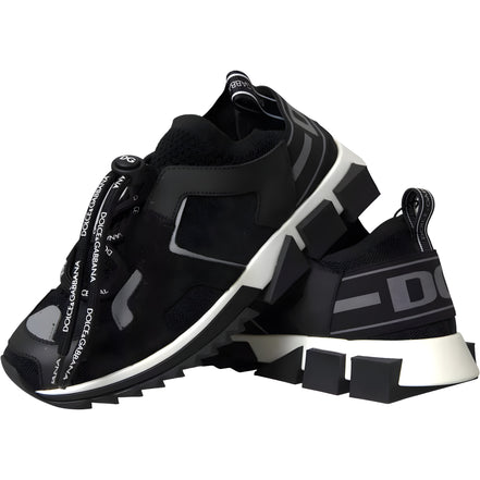Dolce & Gabbana Black White Logo Sorrento Sneakers