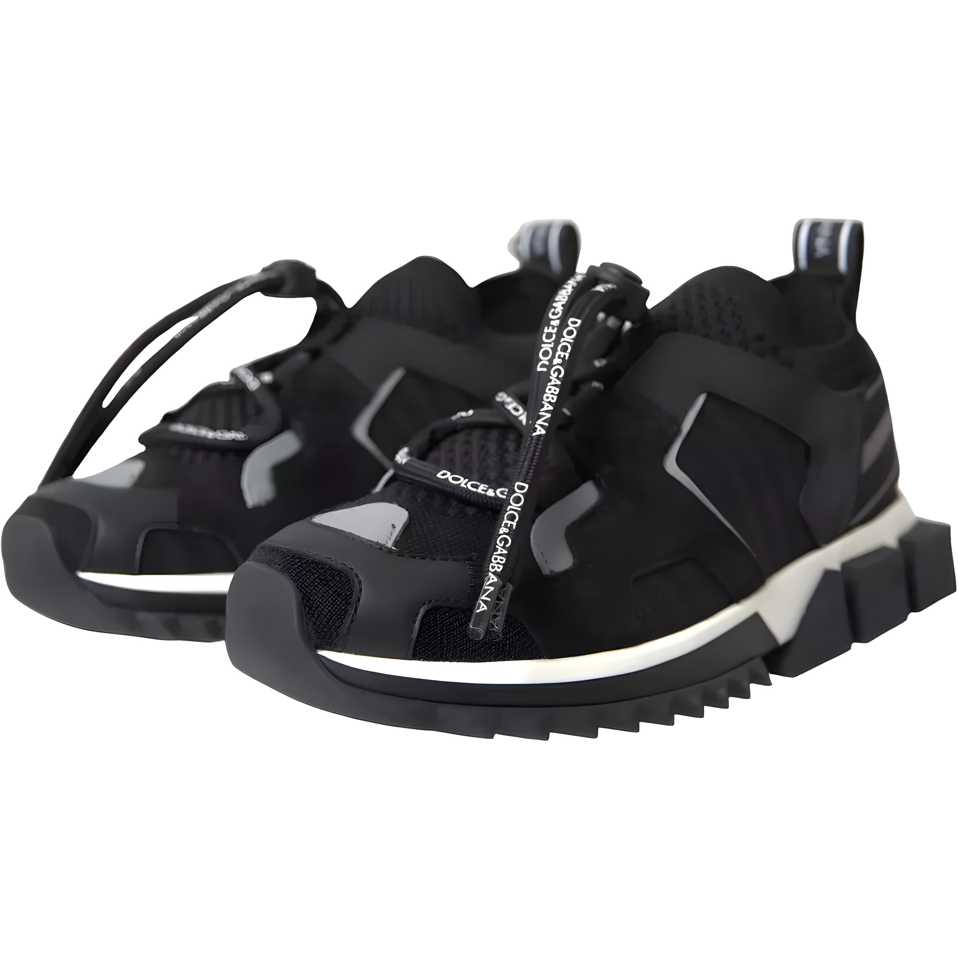 Dolce & Gabbana Black White Logo Sorrento Sneakers