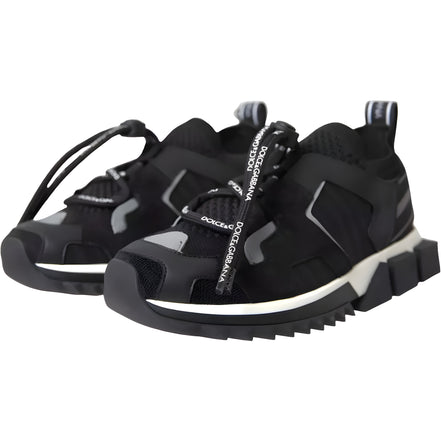 Dolce & Gabbana Black White Logo Sorrento Sneakers
