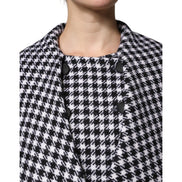Dolce & Gabbana Black White Monochrome Patterned Floral Cape Jacket