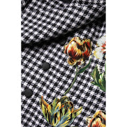 Dolce & Gabbana Black White Monochrome Patterned Floral Cape Jacket