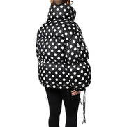 Geacă Puffer cu Fermoar Integral Dolce & Gabbana Neagră cu Buline Albe