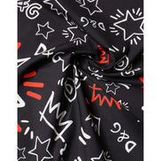 Dolce & Gabbana Black White Red DG Crown Cotton Foulard 47cm x 46cm Scarf