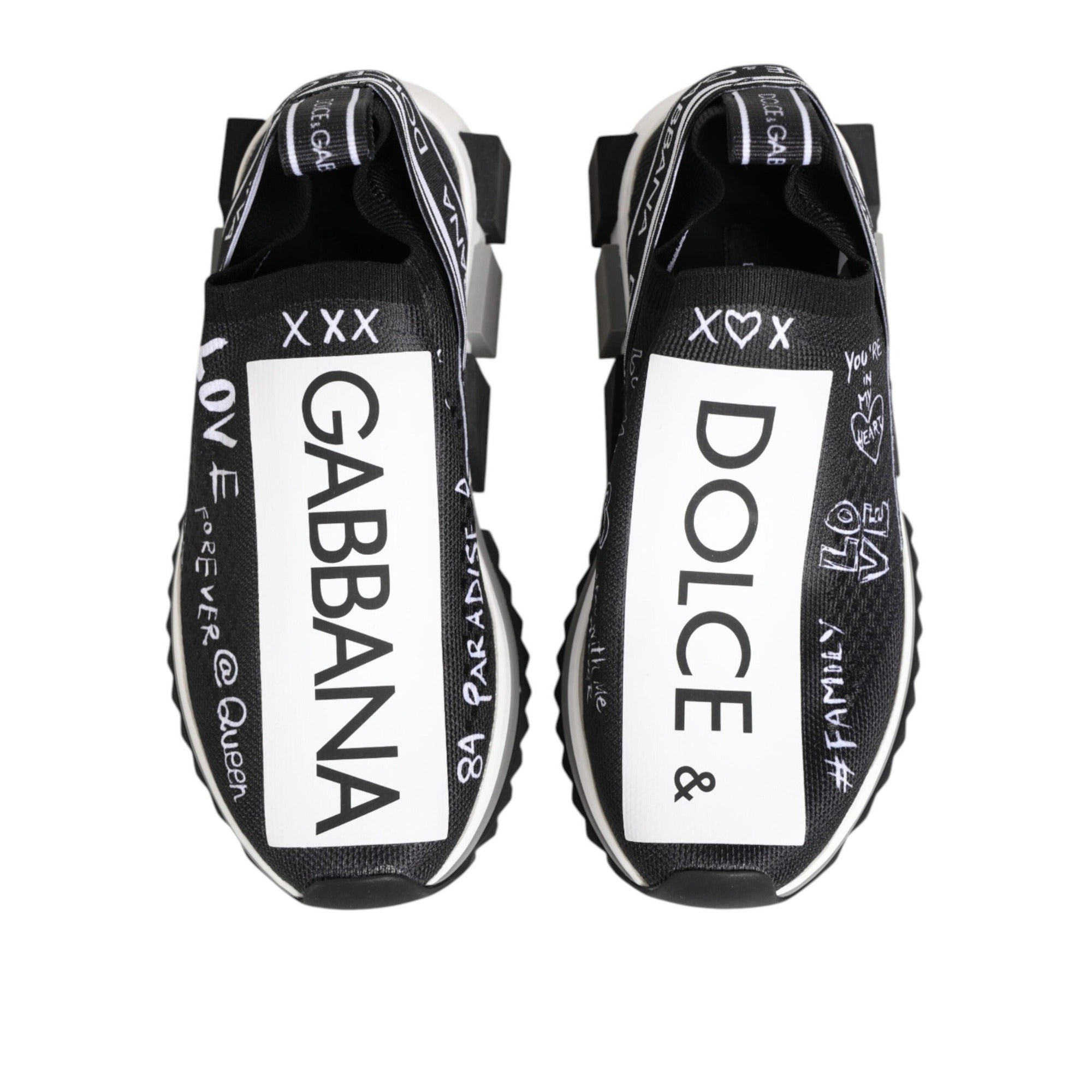 Sneakers low top Dolce & Gabbana Sorrento alb-negru