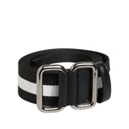 Curea Dolce & Gabbana cu cataramă metalică, dungi alb-negru