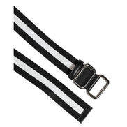 Curea Dolce & Gabbana cu cataramă metalică, dungi alb-negru