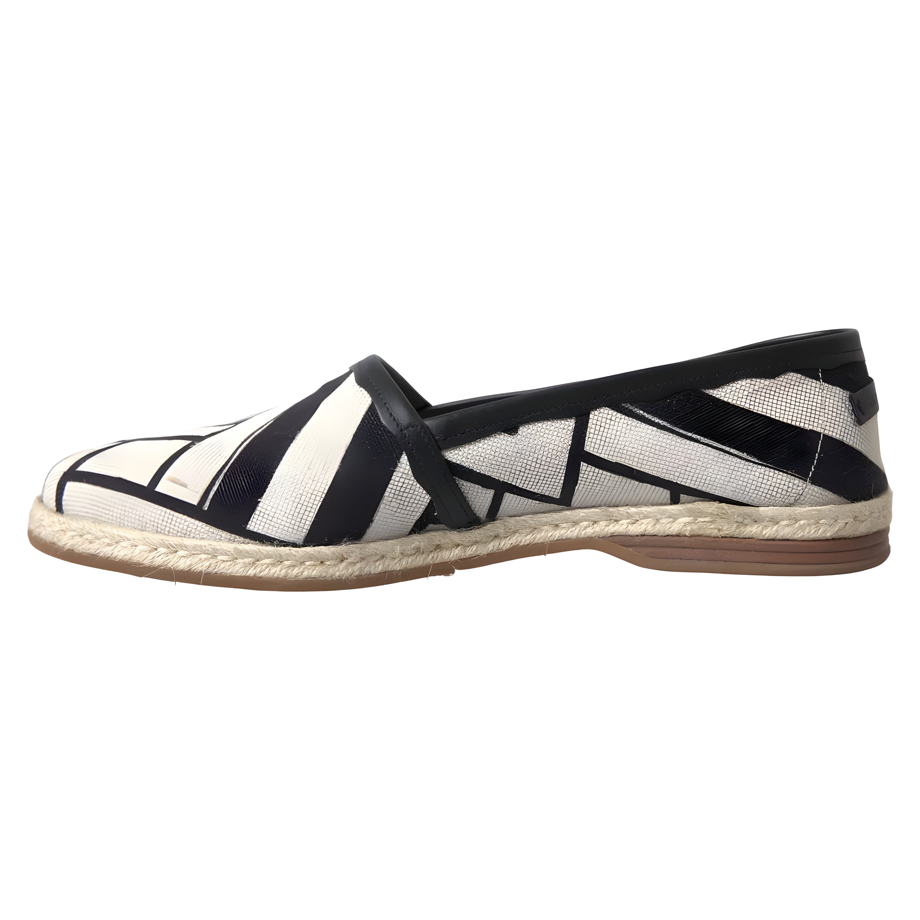 Espadrile slip-on Dolce & Gabbana cu dungi alb-negru