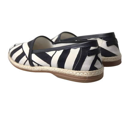 Espadrile slip-on Dolce & Gabbana cu dungi alb-negru