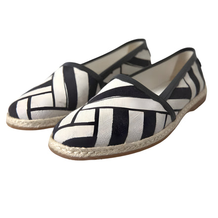 Espadrile slip-on Dolce & Gabbana cu dungi alb-negru