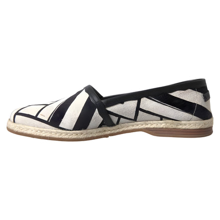 Dolce & Gabbana Black White Stripe Slip-On Espadrilles