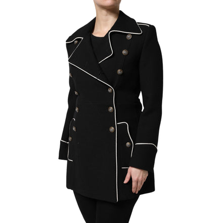 Dolce & Gabbana Sacou Negru din Lână la Două Rânduri cu Două Piepți