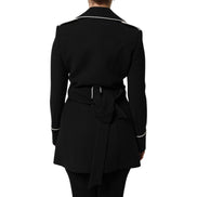 Dolce & Gabbana Sacou Negru din Lână la Două Rânduri cu Două Piepți
