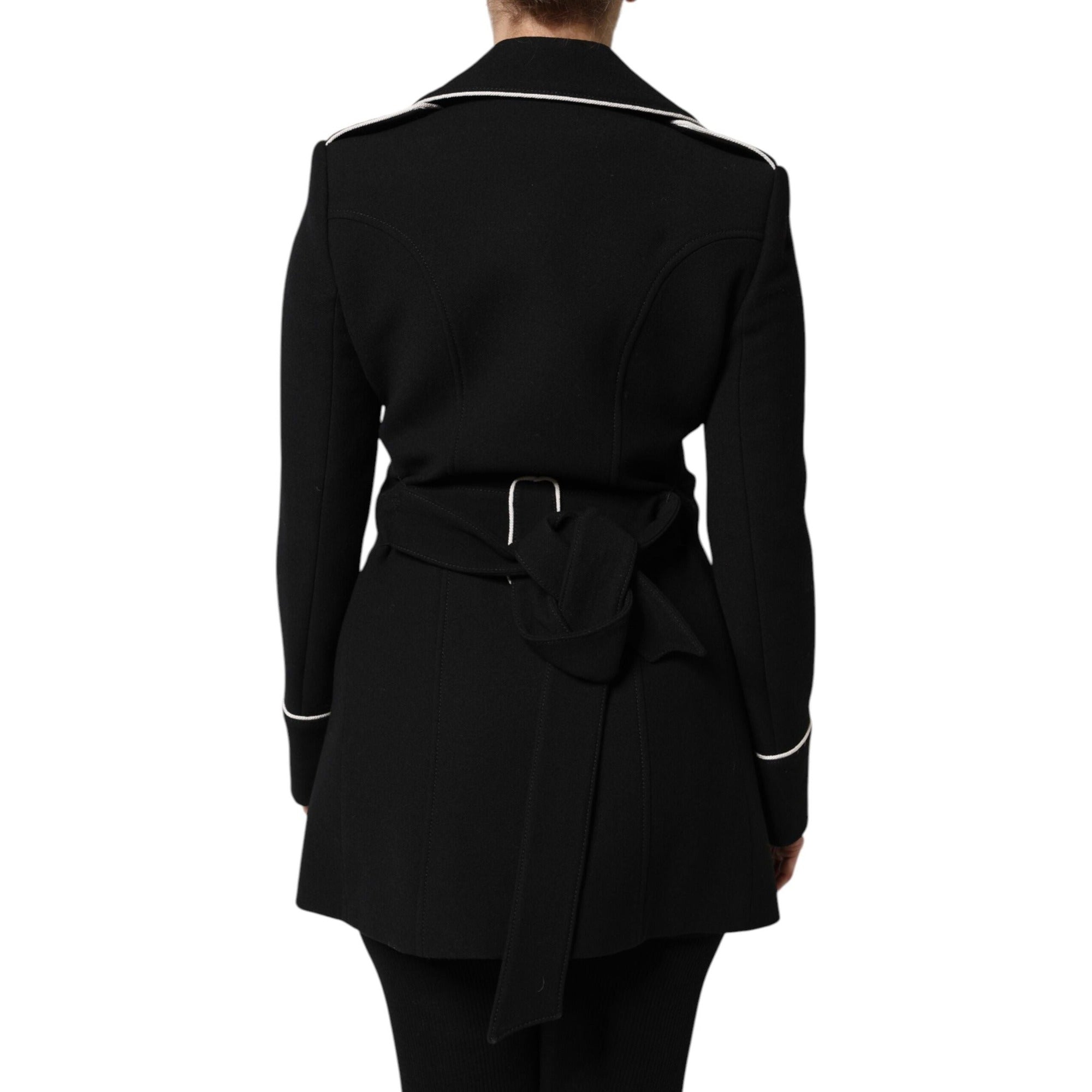 Dolce & Gabbana Sacou Negru din Lână la Două Rânduri cu Două Piepți
