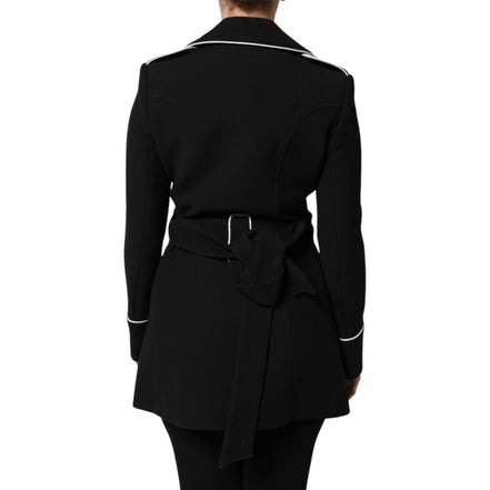 Dolce & Gabbana Sacou Negru din Lână la Două Rânduri cu Două Piepți