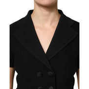Dolce & Gabbana Palton/Jachetă Negru Lână Cu Două Rânduri De Nasturi