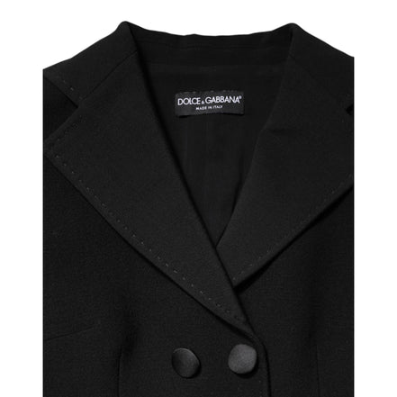 Dolce & Gabbana Palton/Jachetă Negru Lână Cu Două Rânduri De Nasturi