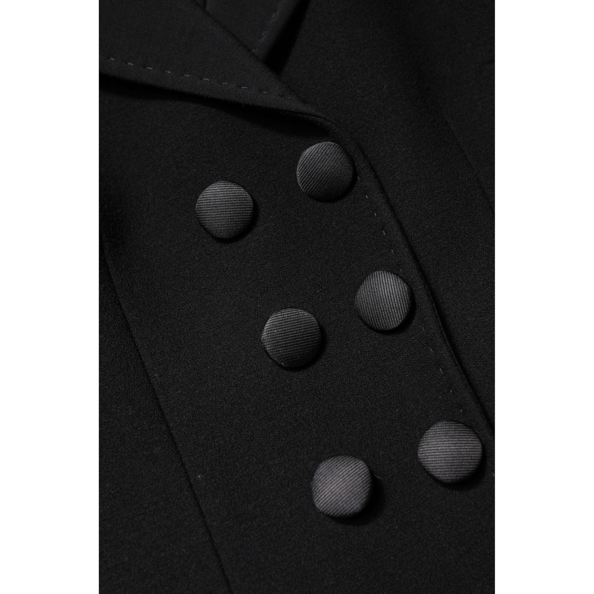 Dolce & Gabbana Palton/Jachetă Negru Lână Cu Două Rânduri De Nasturi
