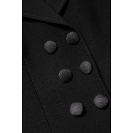 Dolce & Gabbana Palton/Jachetă Negru Lână Cu Două Rânduri De Nasturi