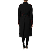 Dolce & Gabbana Geacă Trench Neagră din Lână cu un Rând de Nasturi