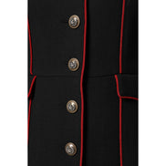 Dolce & Gabbana Geacă Trench Neagră din Lână cu un Rând de Nasturi