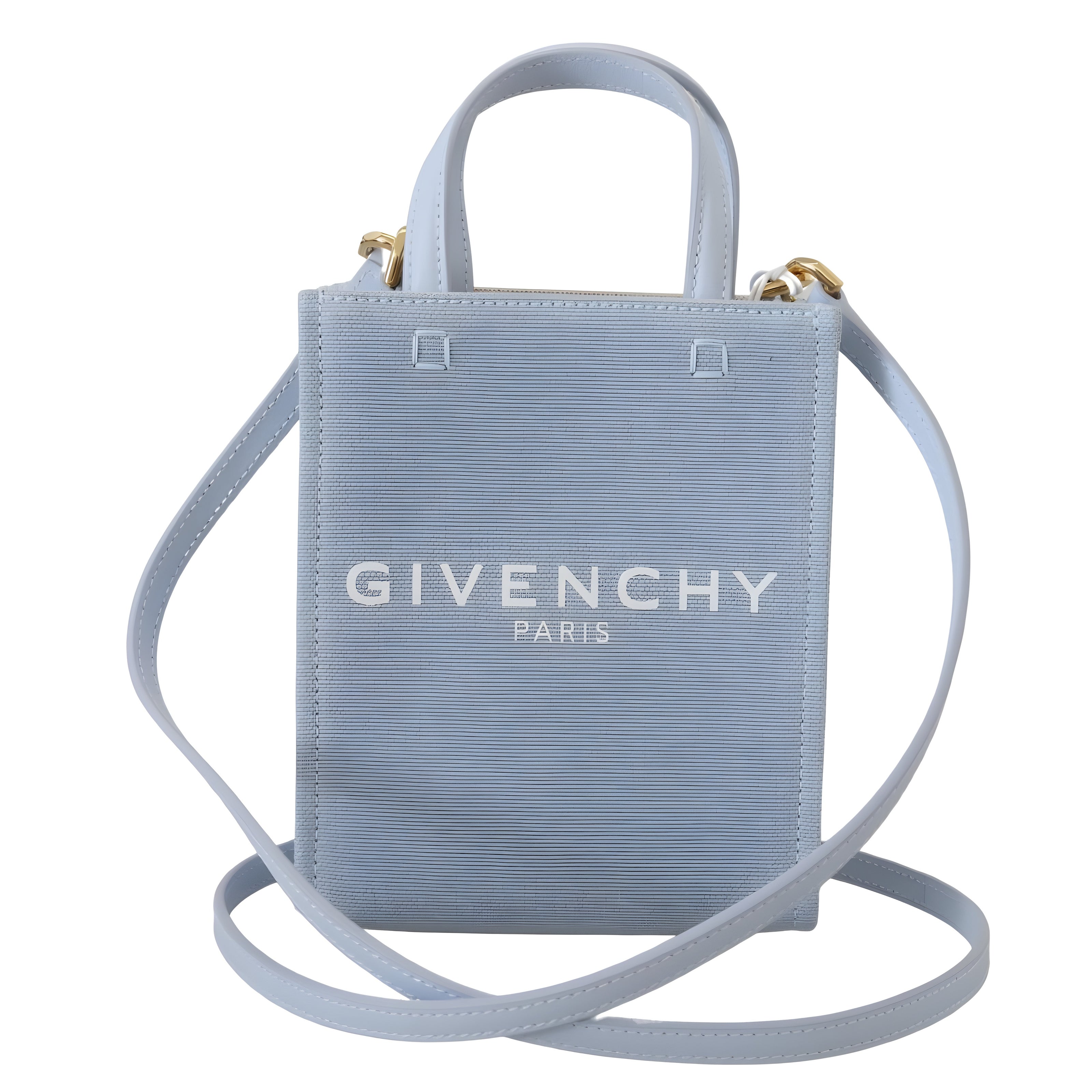 Givenchy Blue Coated Canvas Vertical Cloud Mini Shoulder Bag