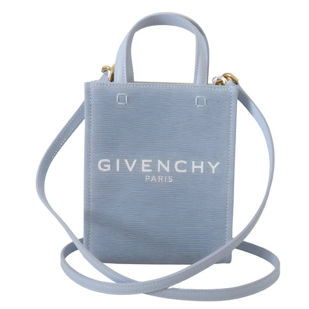 Givenchy Blue Coated Canvas Vertical Cloud Mini Shoulder Bag