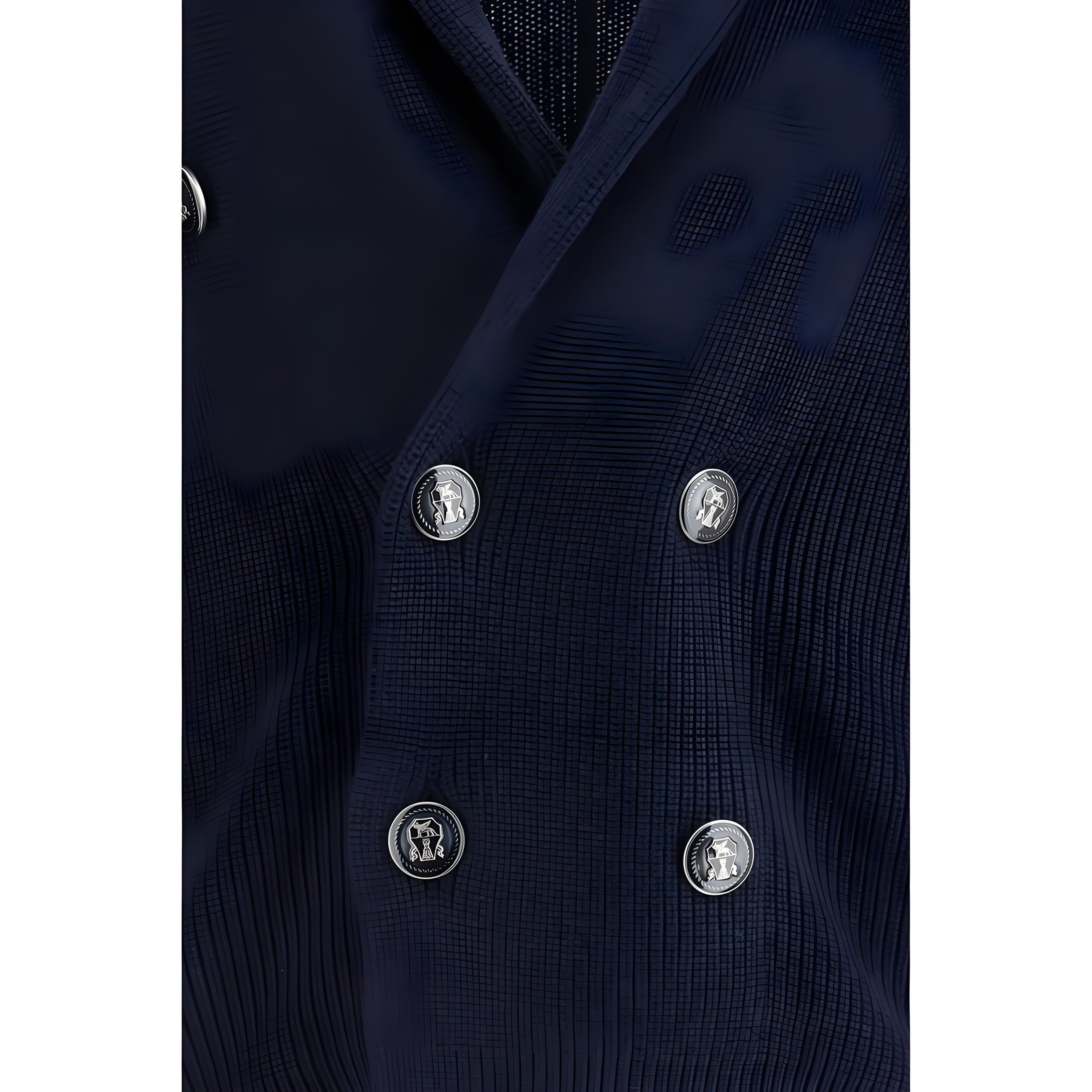 Cardigan Brunello Cucinelli albastru din bumbac
