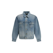 Geacă din denim albastru din bumbac Saint Laurent