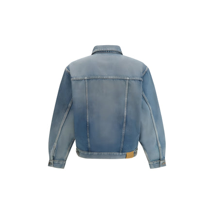 Geacă din denim albastru din bumbac Saint Laurent