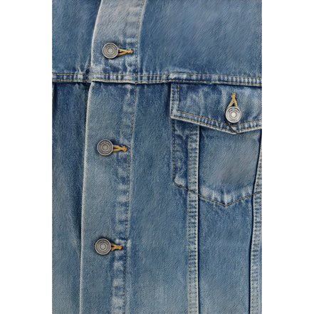 Geacă din denim albastru din bumbac Saint Laurent