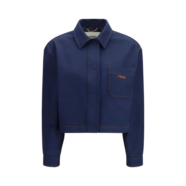 Fendi Blue Cotton Denim Jacket