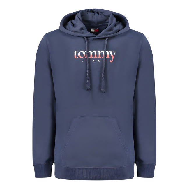 Hanorac din bumbac Tommy Hilfiger cu glugă, albastru