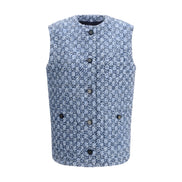 Gucci Blue Cotton Sleeveless Jacket