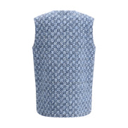 Gucci Blue Cotton Sleeveless Jacket