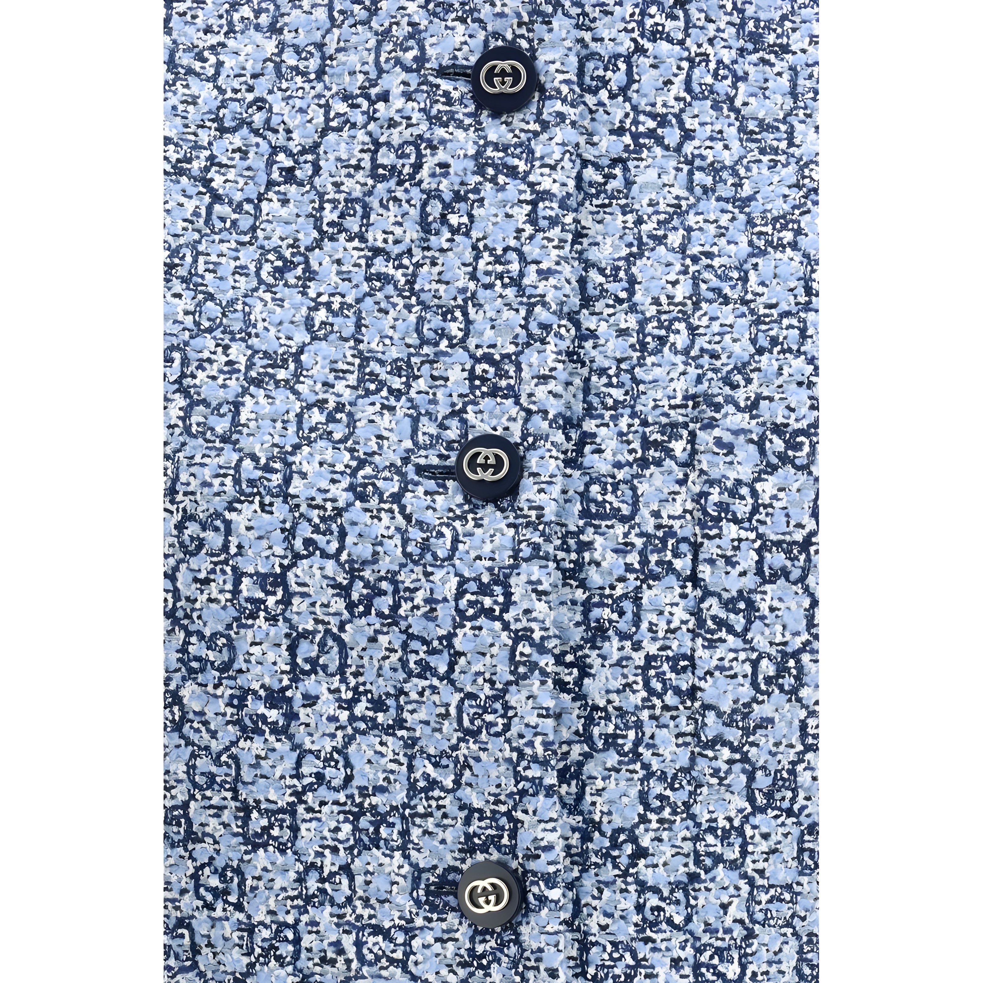 Gucci Blue Cotton Sleeveless Jacket