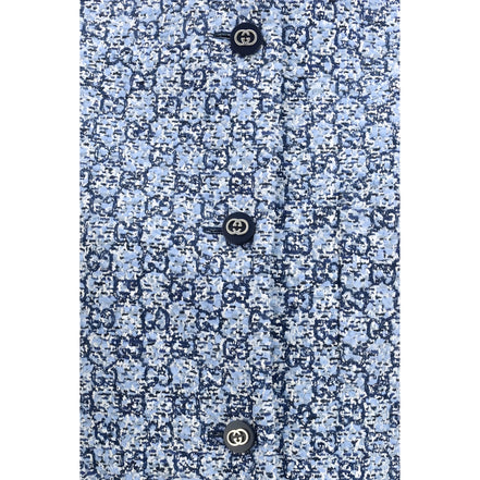 Gucci Blue Cotton Sleeveless Jacket