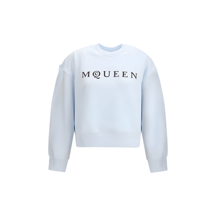 Hanorac din bumbac albastru Alexander McQueen