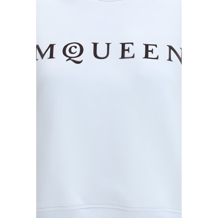 Hanorac din bumbac albastru Alexander McQueen