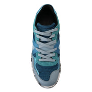 Dolce & Gabbana Blue Grey Leather Sport Low Top Sneakers
