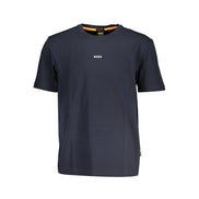 Tricou Hugo Boss Albastru din Bumbac Organic