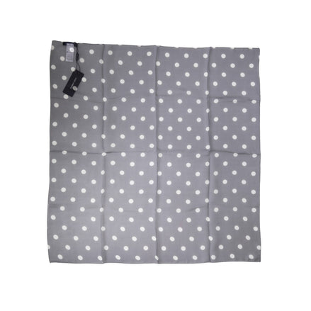 Eșarfă pătrată din mătase Dolce & Gabbana cu buline albastre, 91,5 cm x 89,5 cm