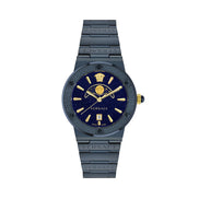 Ceas elegant Versace Blue din oțel inoxidabil