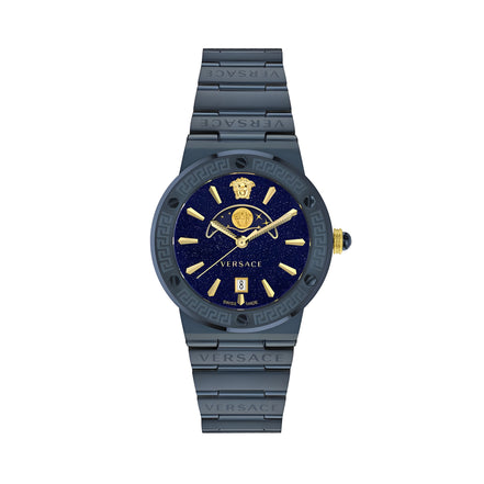 Ceas elegant Versace Blue din oțel inoxidabil
