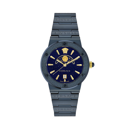 Ceas elegant Versace Blue din oțel inoxidabil