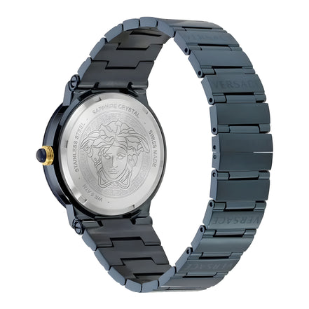 Ceas elegant Versace Blue din oțel inoxidabil