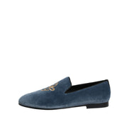 Dolce & Gabbana Blue Velvet DG Logo Formal Loafers