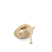 Bottega Veneta Saboți bej din rafie