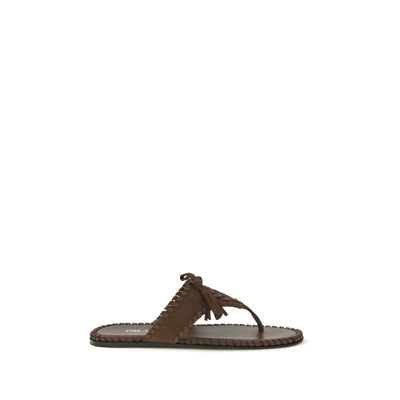 Sandale plate Prada maro