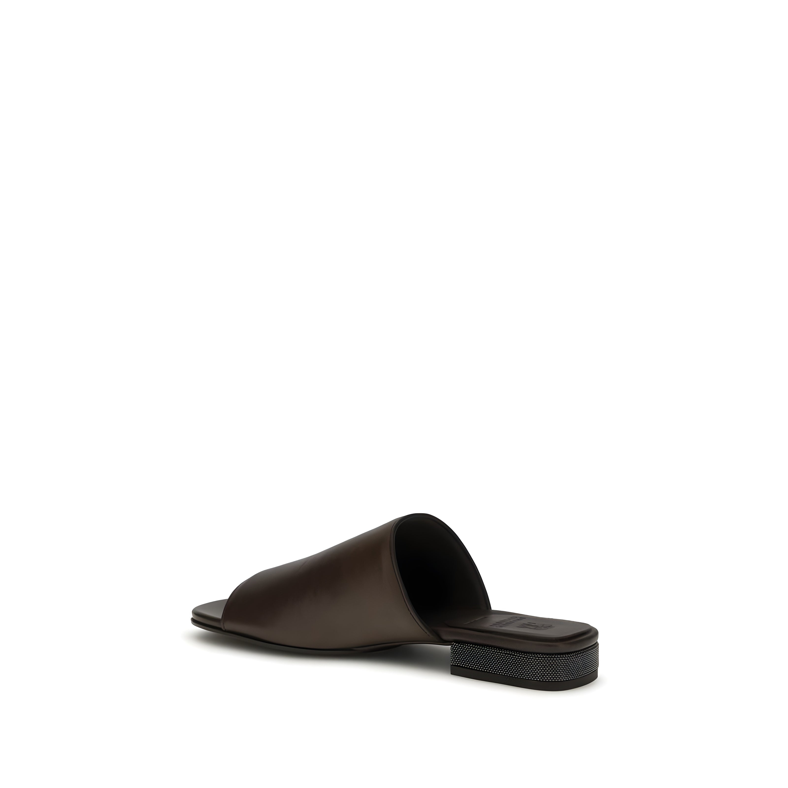 Brunello Cucinelli Brown Slides